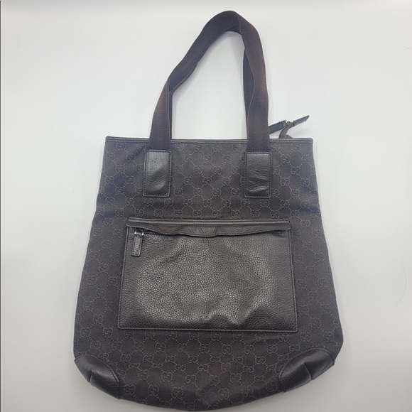 Large Preloved Gucci Tote Bag Brown - Picture 4 of 13